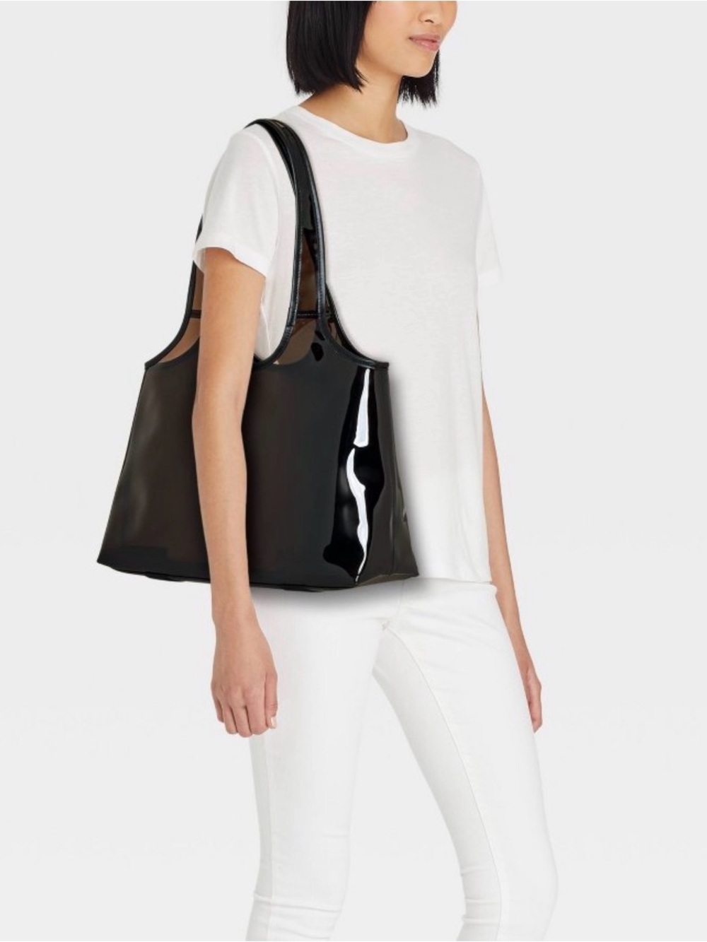 Shade & Shore Black Jelly Beach Tote Bag. Brand New. Viral And Hard To Find. - Picture 2 of 8